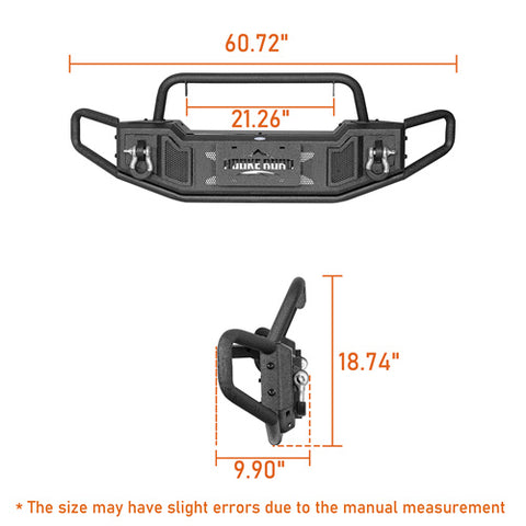 Jeep Wrangler JL Front Bumper Gladiator JT Front Bumper Aftermarket Bumper 4x4 Jeep Parts - Hooke Road b3062s dimension