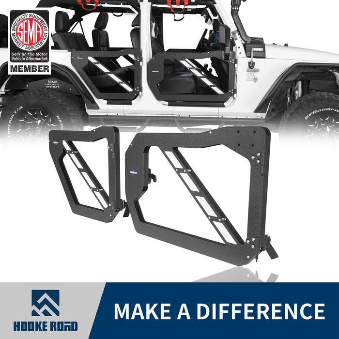 HookeRoad Jeep JK Trail Doors 4-Door Half Doors for 2007-2018 Jeep Wrangler  JK