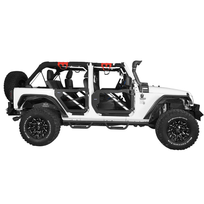 HookeRoad Jeep JK Trail Doors 4-Door Half Doors for 2007-2018 Jeep Wrangler  JK