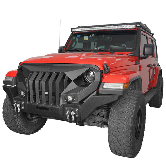 HookeRoad Jeep JL Mad Max Front Bumper Grill w/Wings & LED Lights for  2018-2023 Jeep Wrangler JL & Gladiator JT – Hooke Road 4x4