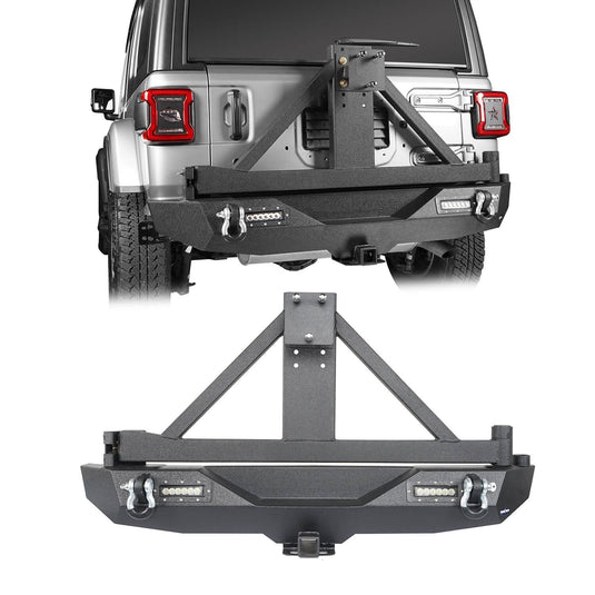 HookeRoad Jeep JL Rear Bumper w/2 Inch Hitch Receiver for 2018-2024 Jeep  Wrangler JL – Hooke Road 4x4