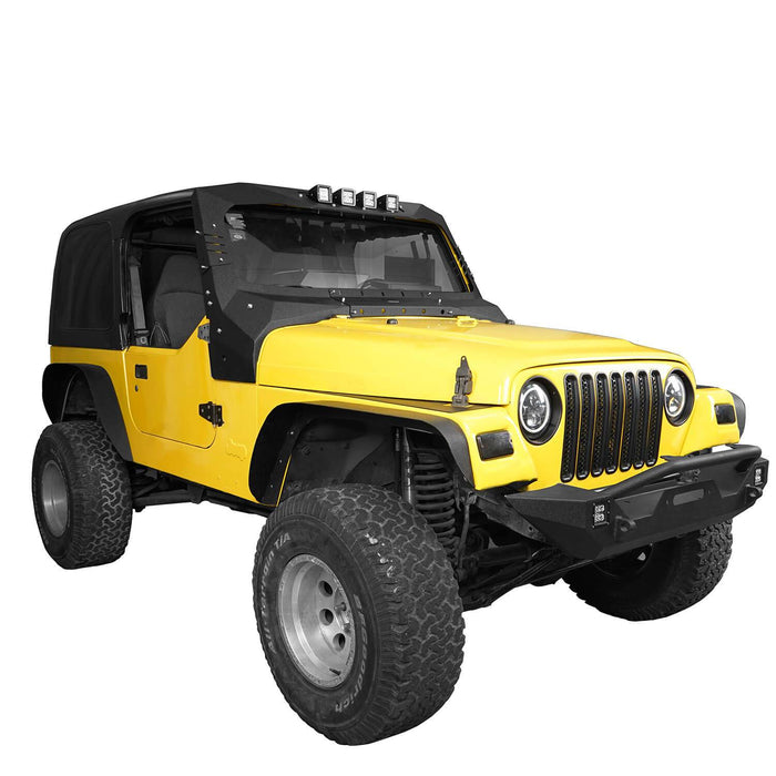 HookeRoad Jeep TJ Front Bumper & Windshield Frame Cover for 1997-2006 Jeep  Wrangler TJ