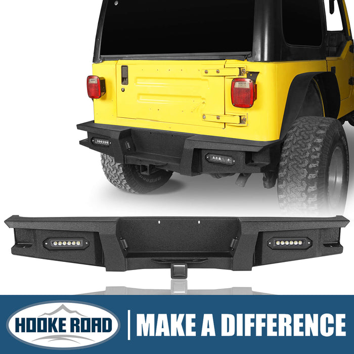 HookeRoad Jeep Rear Bumper for 1997-2006 Jeep Wrangler TJ