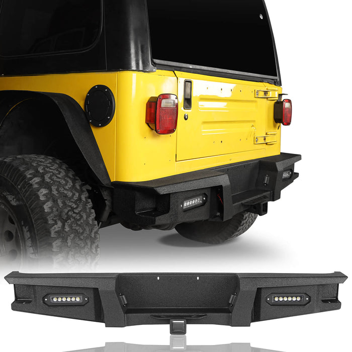 HookeRoad Jeep Rear Bumper for 1997-2006 Jeep Wrangler TJ