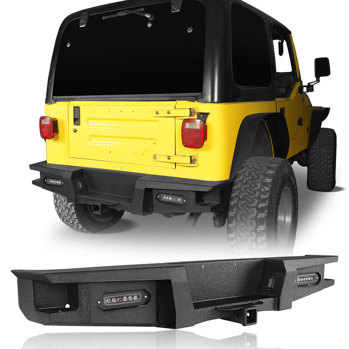 HookeRoad Jeep Rear Bumper for 1997-2006 Jeep Wrangler TJ