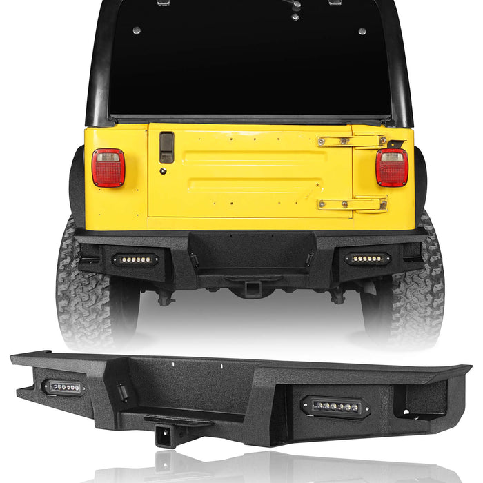 HookeRoad Jeep Rear Bumper for 1997-2006 Jeep Wrangler TJ