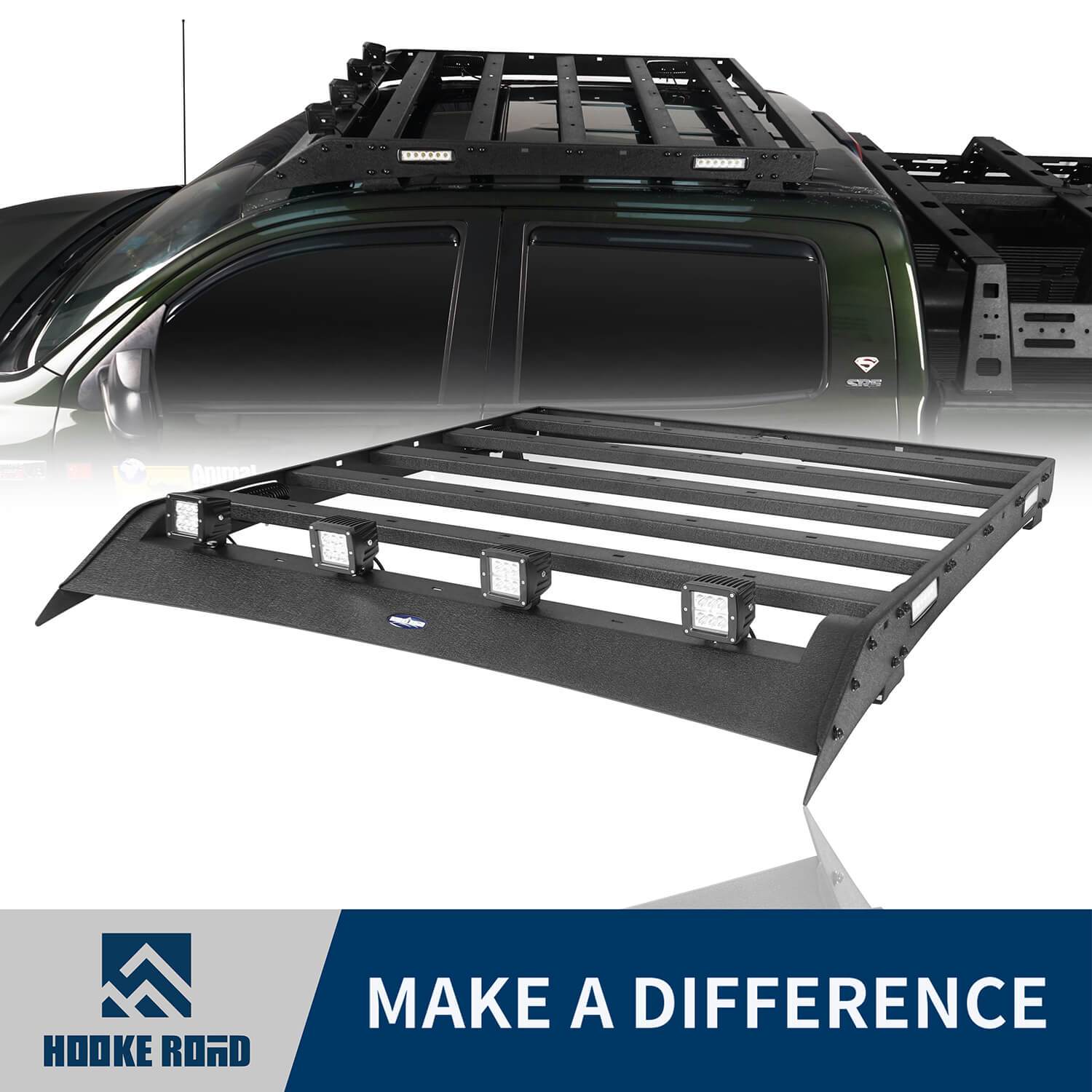 HookeRoad Tundra Roof Rack With Lights for 2007-2013 Toyota Tundra Crewmax