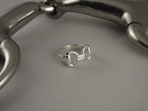 Snaffle Bit Ring with Diamonds | Small