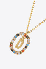 A to J Multicolored Zircon Pendant Necklace