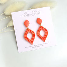 Load image into Gallery viewer, Coral / orange colour summer earrings
