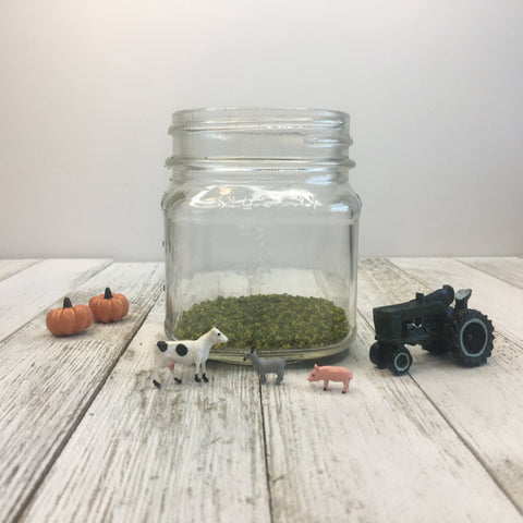 mason jar with faux grass