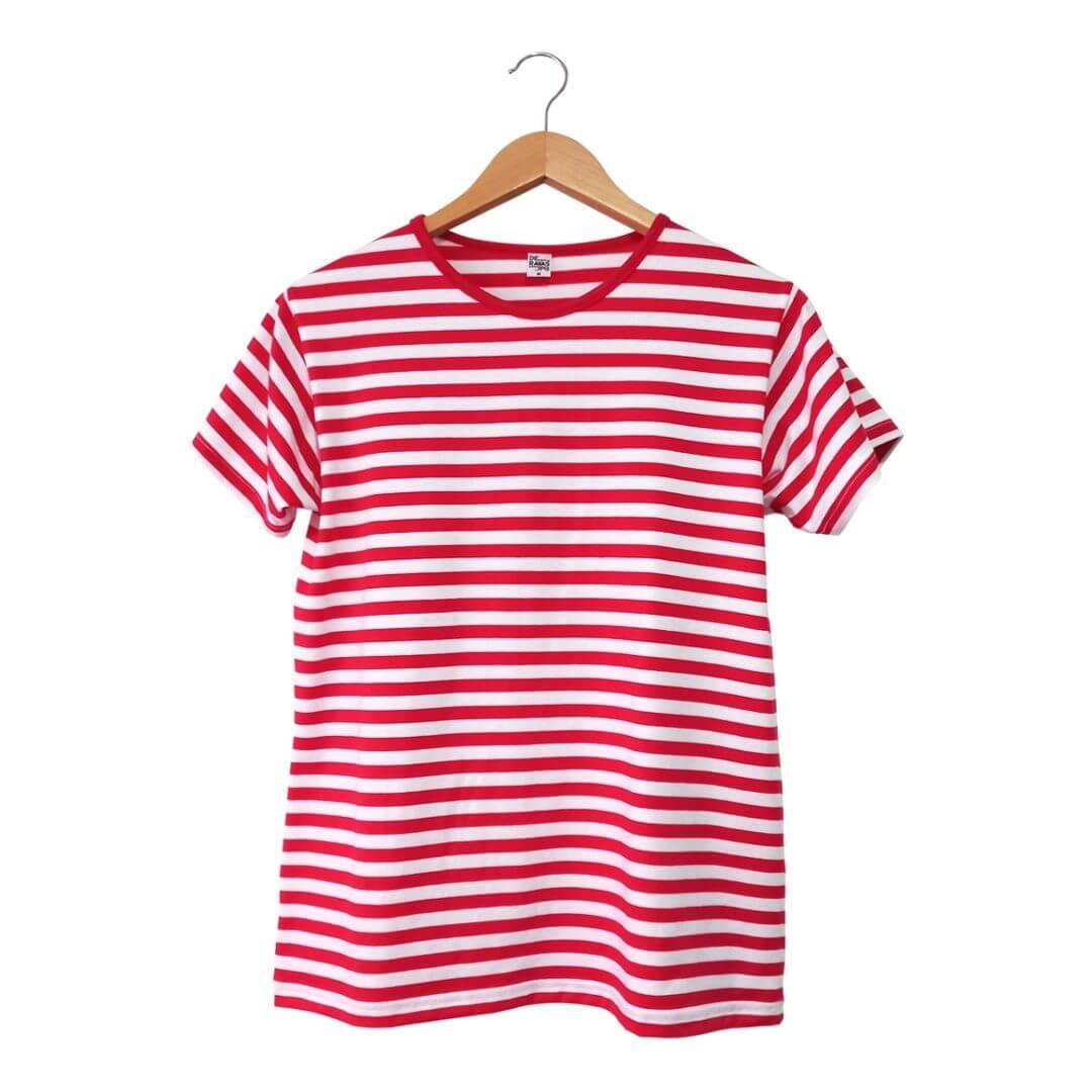 Lada Durante ~ buffet Camiseta de Rayas Rojas y Blancas para Mujer y Hombre – Derayas.jpg