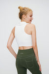 Collared High Neck Longline Crop Top