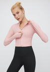 FlexEase™ Cropped Workout Front Zip Stretchy Fitted Long Sleeve Jacket