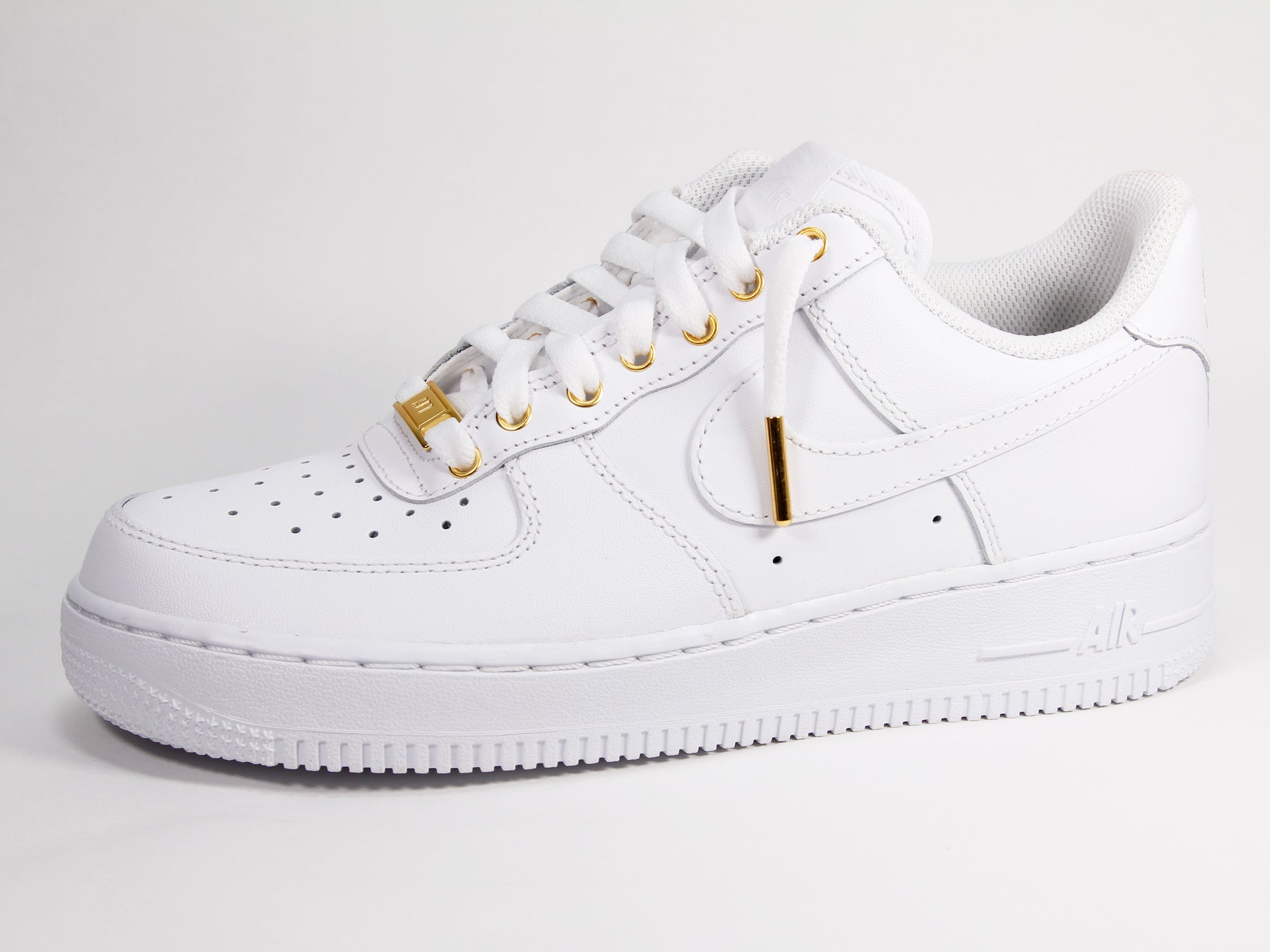 oogsten Reproduceren tussen Custom Air Force 1 Low White & Gold (WOMENS) – Primo Black