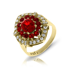 Red Ruby Diamond Ring 