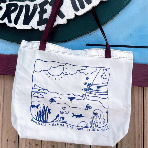 New Dunsel's Tote with artwork on face of bag