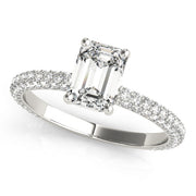 PAVE ENGAGEMENT RING W/ EC CENTER