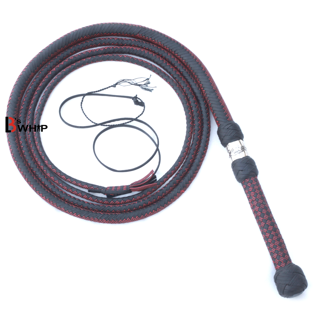 Indiana Jones Bull Whip 6 to 16 Foot 12 Plaits Brown Nylon Para-cord  Bullwhip