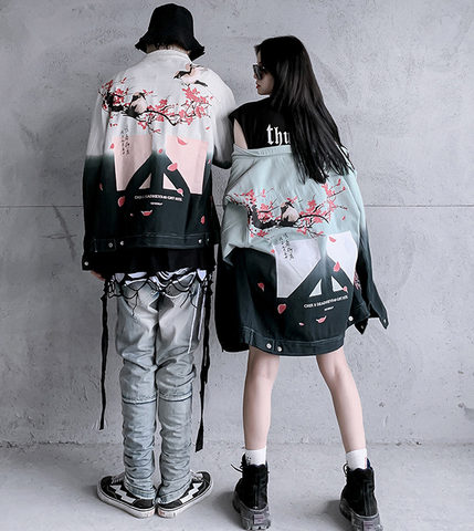 Harajuku Style Peace Birds Denim Jacket