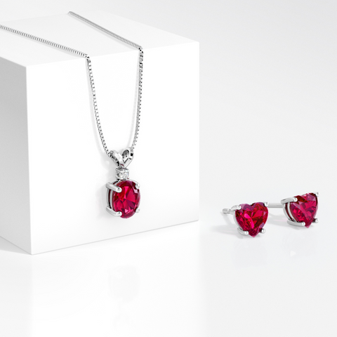 Synthetic Created Ruby Gold Jewelry