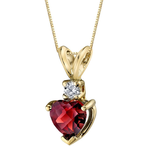 Heart Shape Garnet Gemstone Pendant
