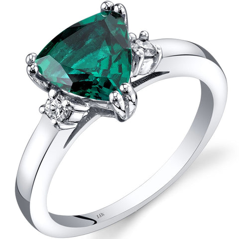Created Emerald Diamond Ring - R62366