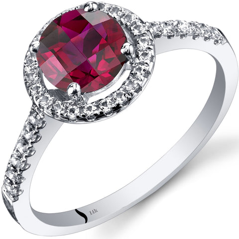 Created Ruby Halo Ring - R62430