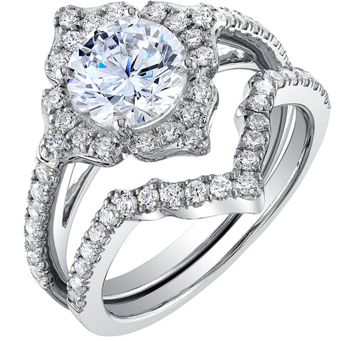 moissanite engagement bridal ring set