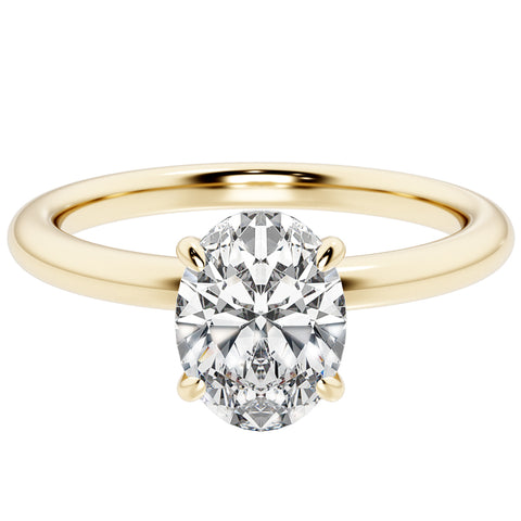 Oval Solitaire Diamond Ring