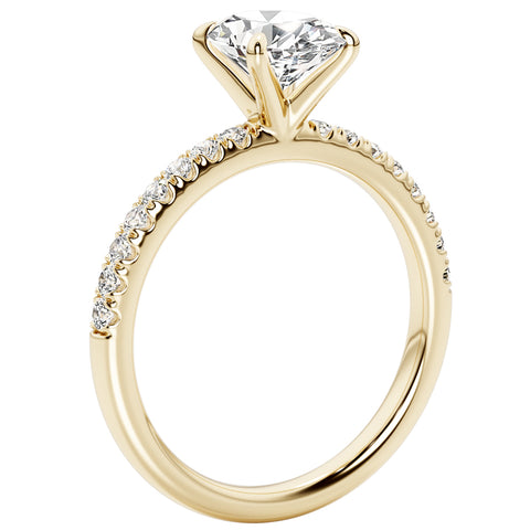 Half Eternity Oval Diamond Engagement Ring 