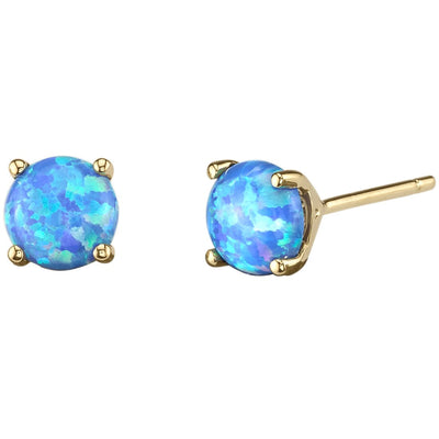 Opal & Diamond Flat Back Earring 14K-Gold, Zohreh V. Jewelry