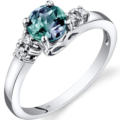 14K White Gold Alexandrite Ring oval | R63032 | Peora.com