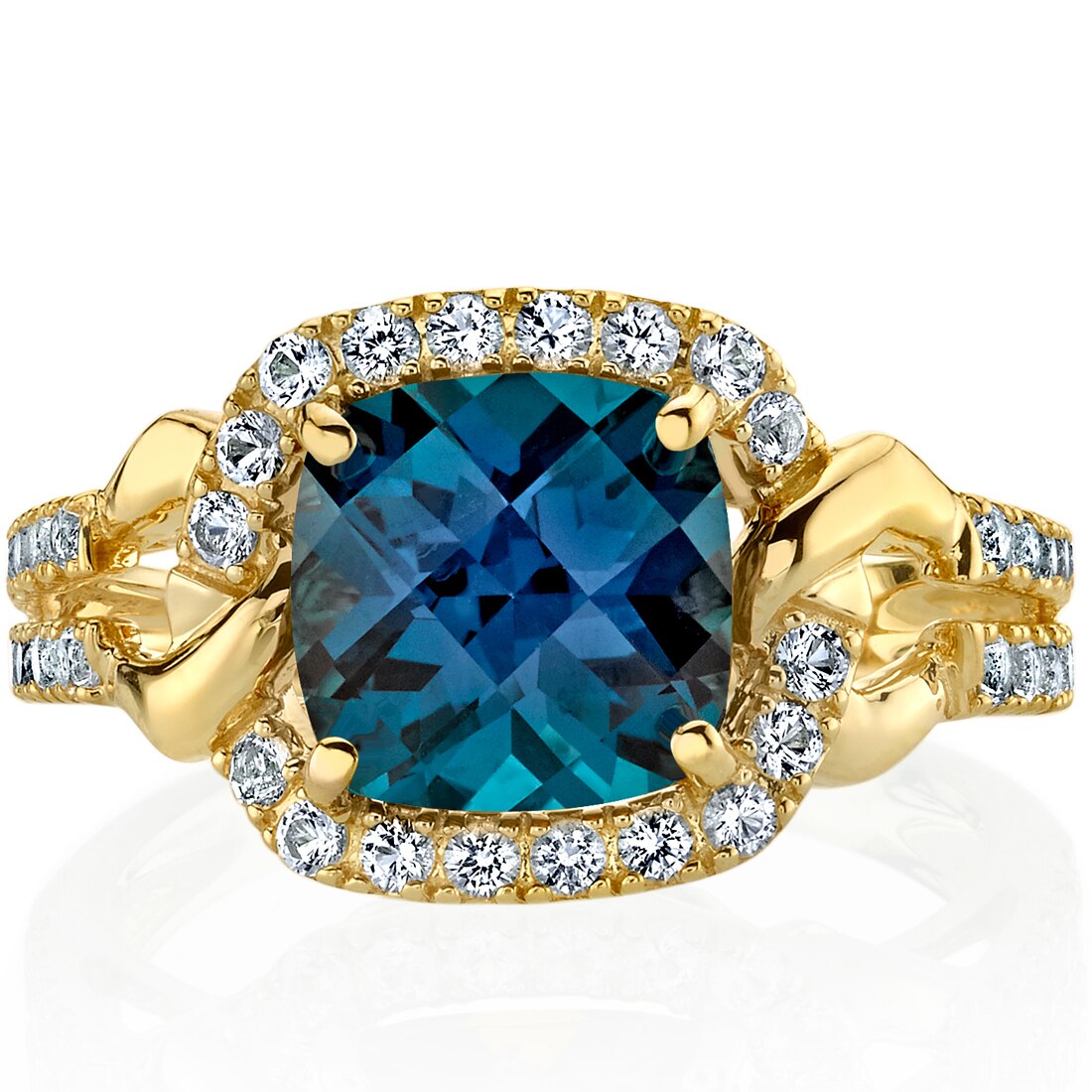 14k Gold created Alexandrite Ring 2.5 cts | R62970 | Peora