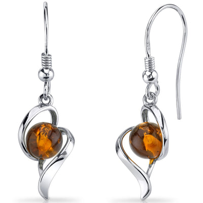 Genuine Baltic Amber Earrings Sterling Silver, SE8486