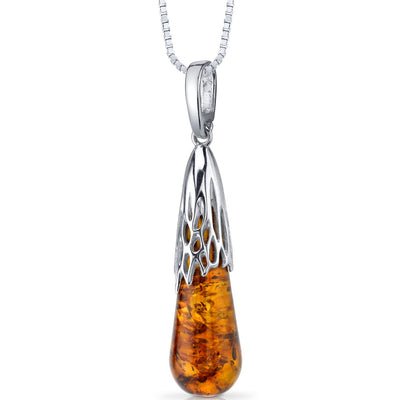 Genuine Baltic Amber Pendant Sterling Silver | SP11112 | Peora