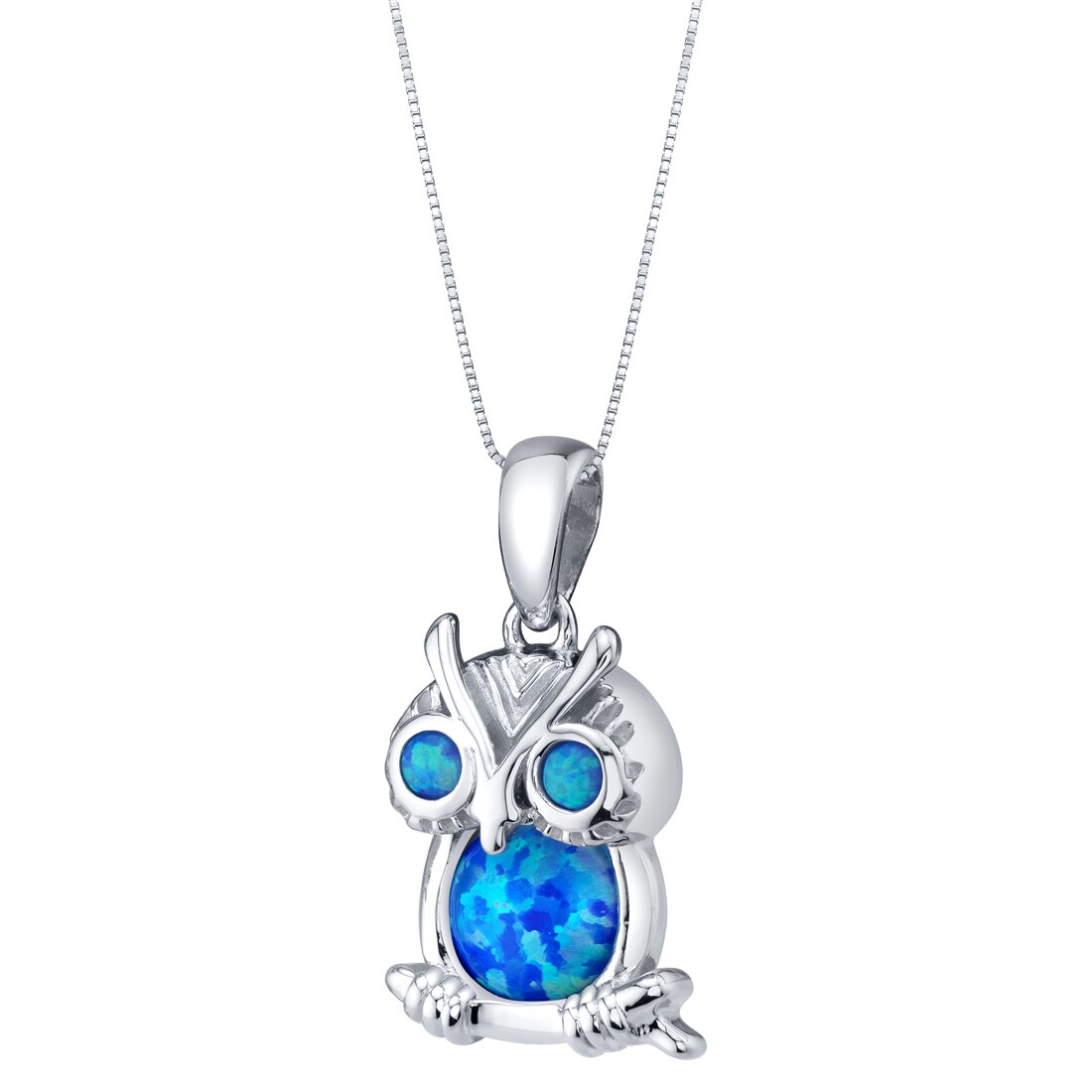 Sterling Silver Owl opal Pendant 1 ct | SP11818 | Peora