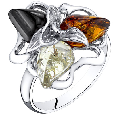 Genuine Baltic Amber Ring Sterling Silver | SR11312 | Peora.com