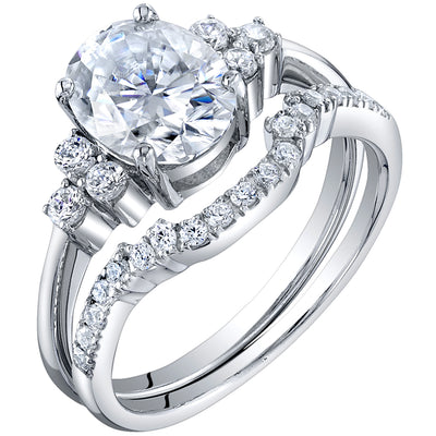 4 CT Moissanite Wedding Band Bridal Engagement Ring Set Real 925 Sterling  Silver
