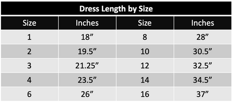 Kids Size Chart Nellystella Alice Dress