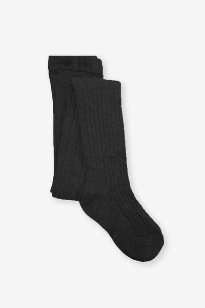 Jefferies Socks Seamless Organic Cotton Girls Tights - Charcoal