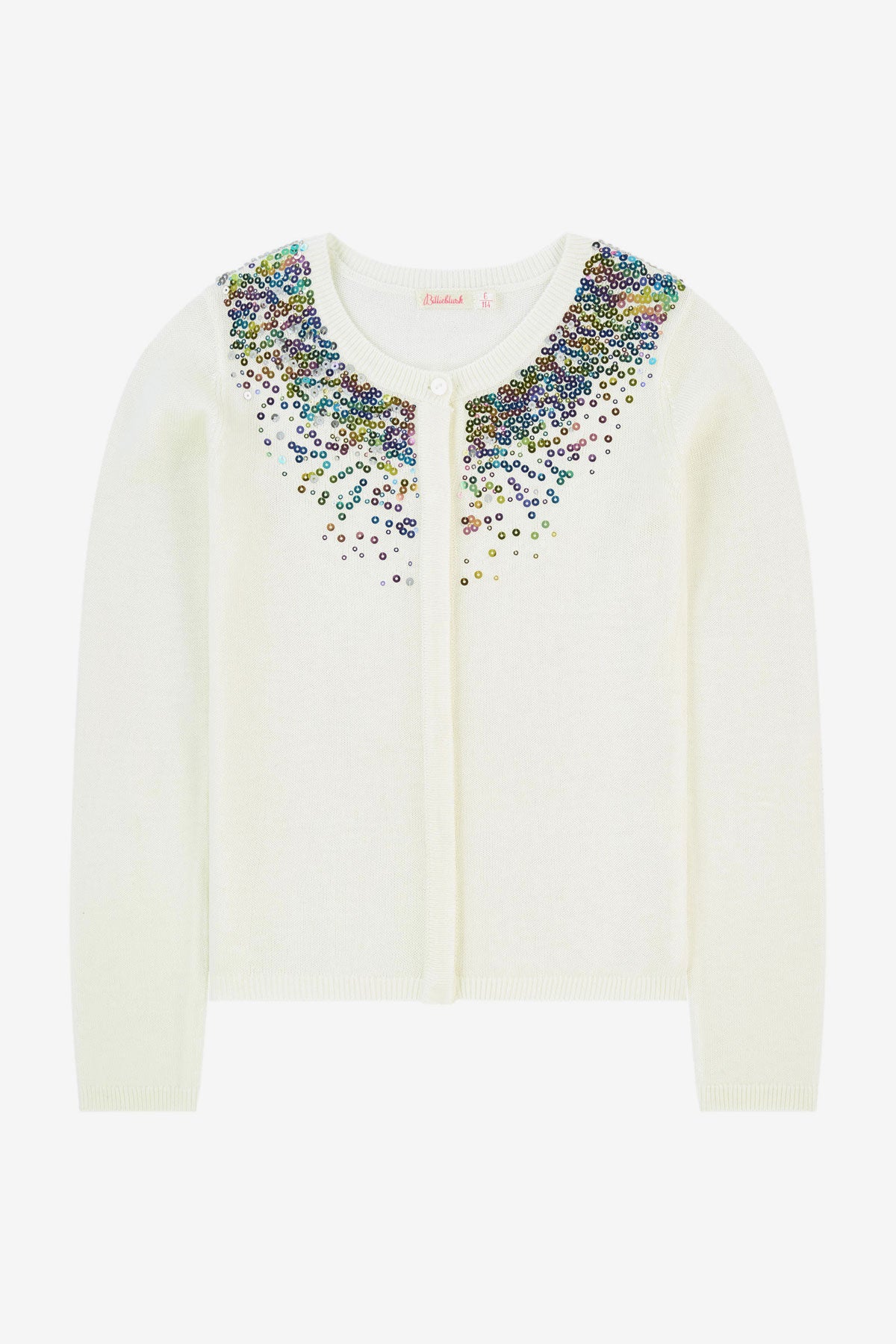 white sequin cardigan