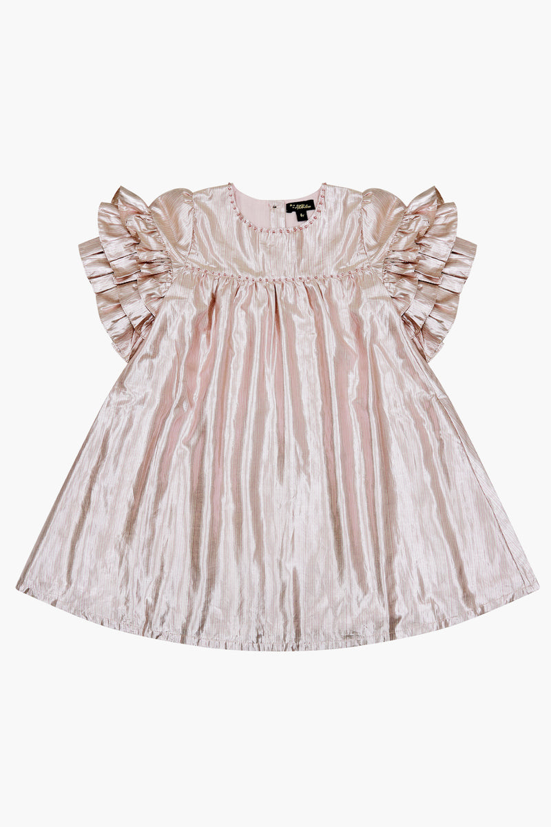 Velveteen Ginny Gold Girls Dress - Mini Ruby