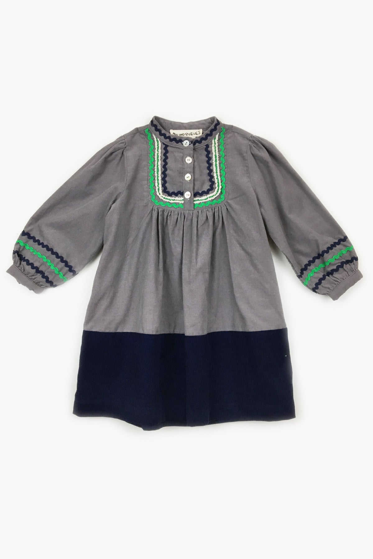 Peas and Queues Sparrow Girls Dress - Grey – Mini Ruby