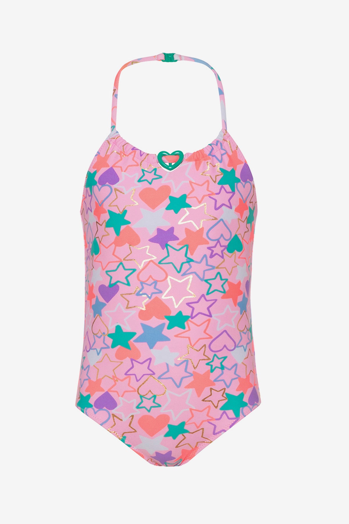 Sunuva Beaded Heart Girls Swimsuit Mini Ruby