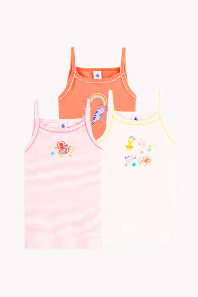 Petit Bateau Girls 2-pack Short-Sleeve Undershirts – Mini Ruby