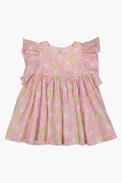 Everbloom Flutter Baby Girls Dress - Dahlia - Mini Ruby