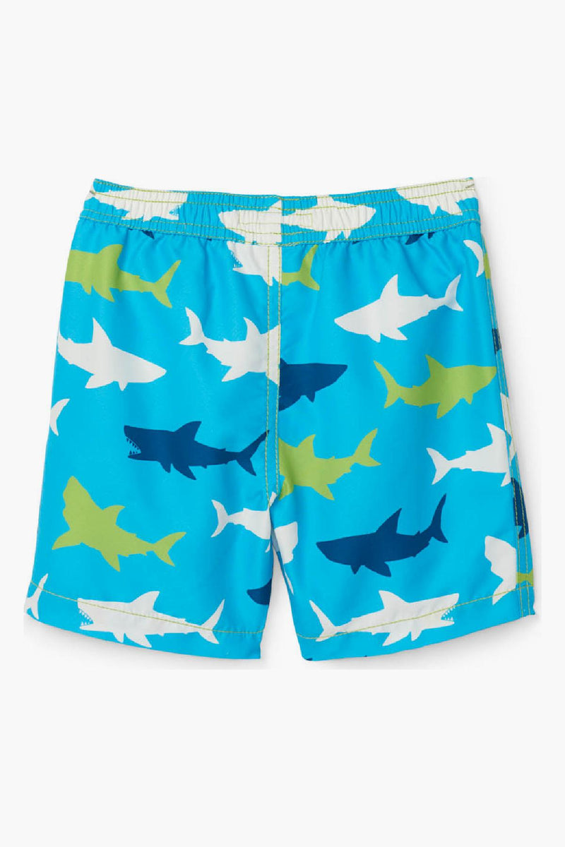 Hatley Great White Sharks Boys Swim Trunks - Mini Ruby