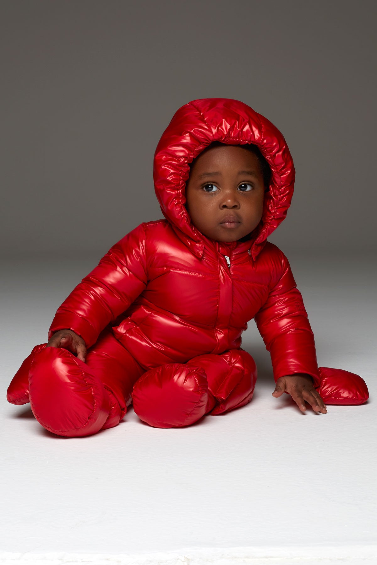 red baby suit