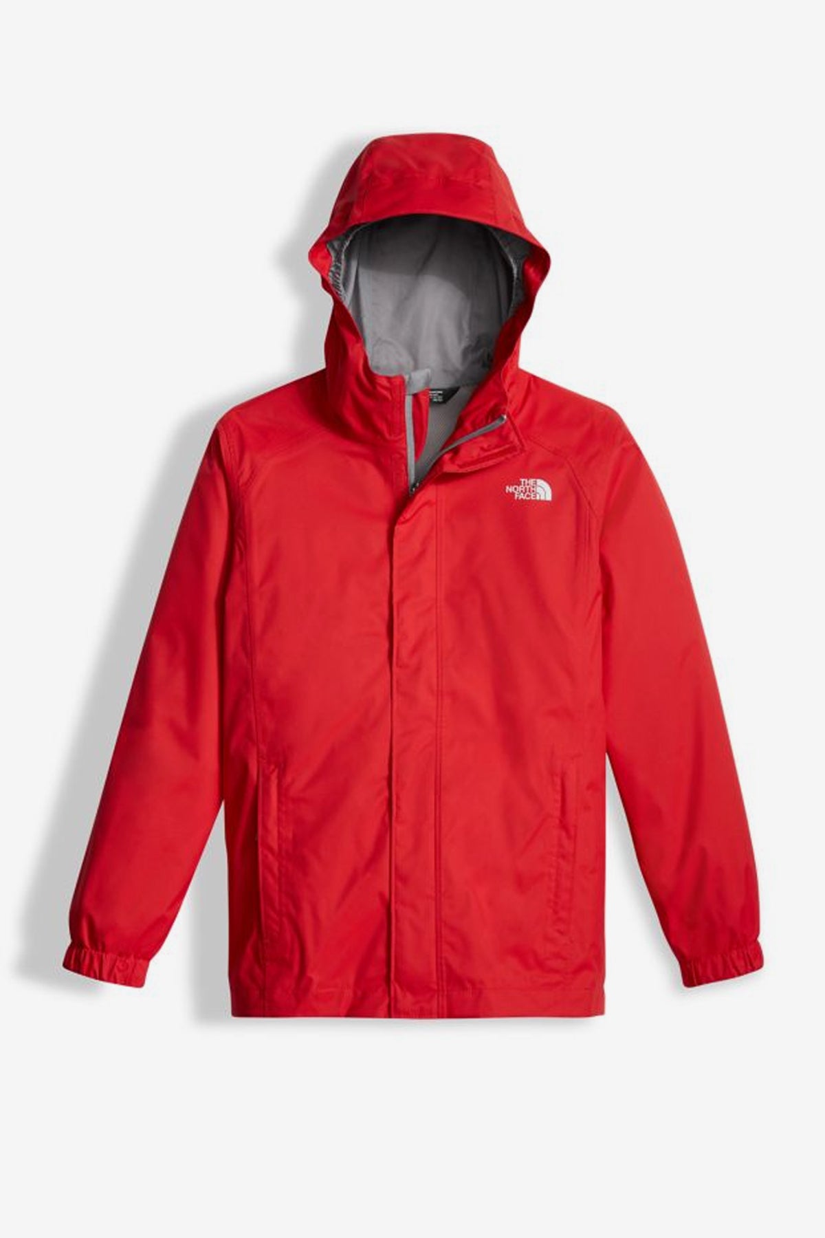 all red north face jacket